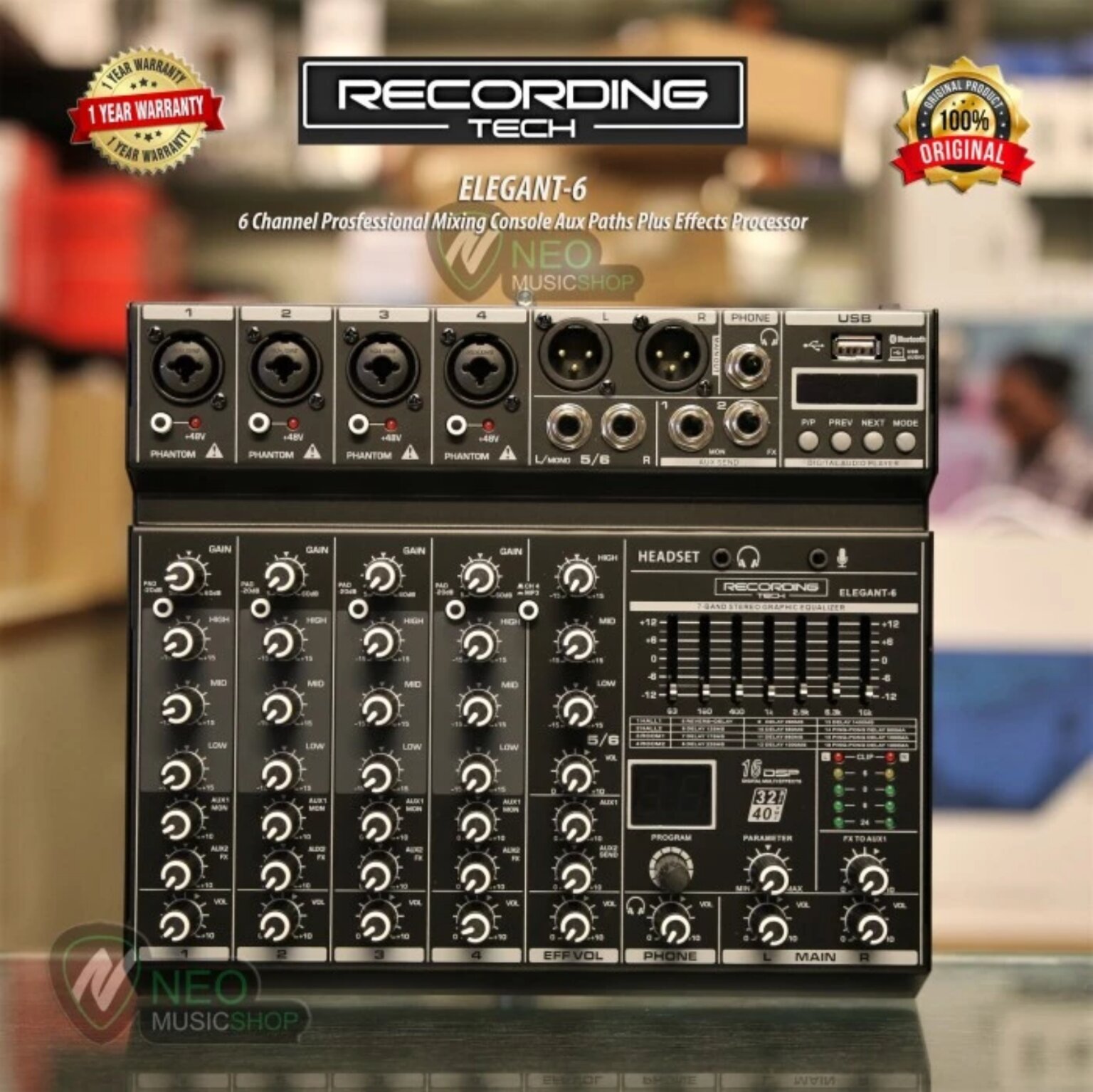 Recording Tech Elegant 6 6 channel professional mixing console