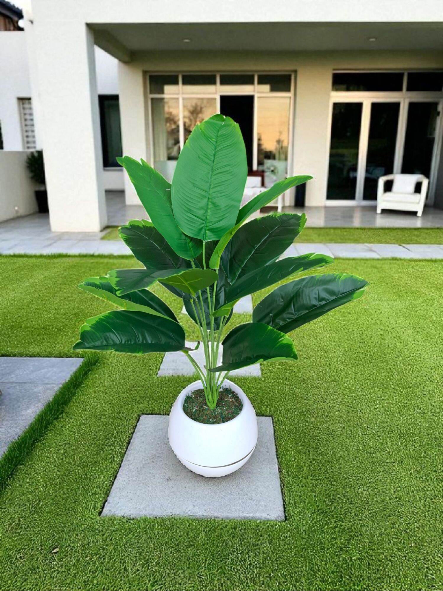 TANAMAN HIAS POHON PISANG ARTIFICIAL DENGAN POT BOLA JUMBO