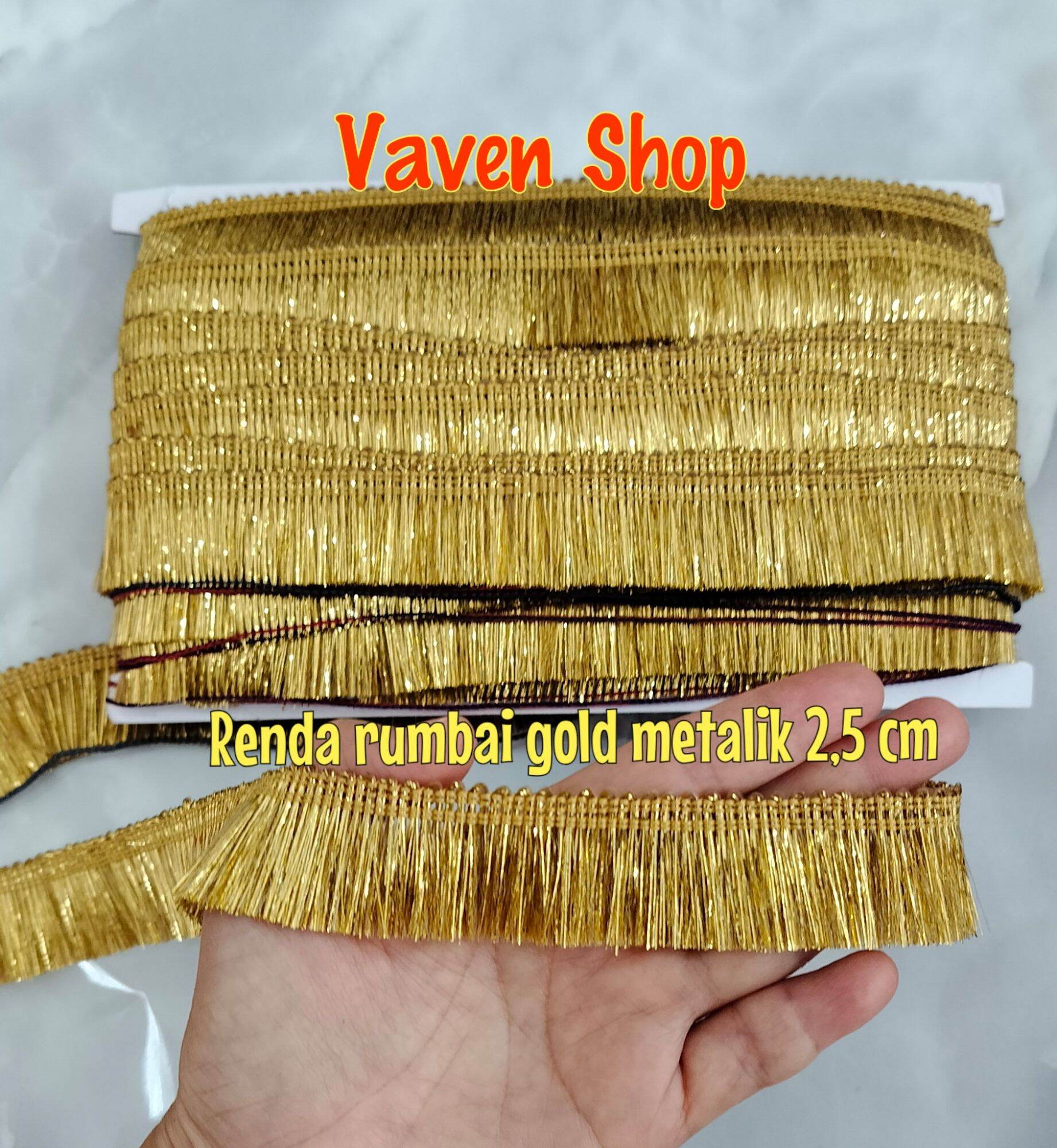 Renda Rumbai Tambang/Rumbai Metalik per 1 yard