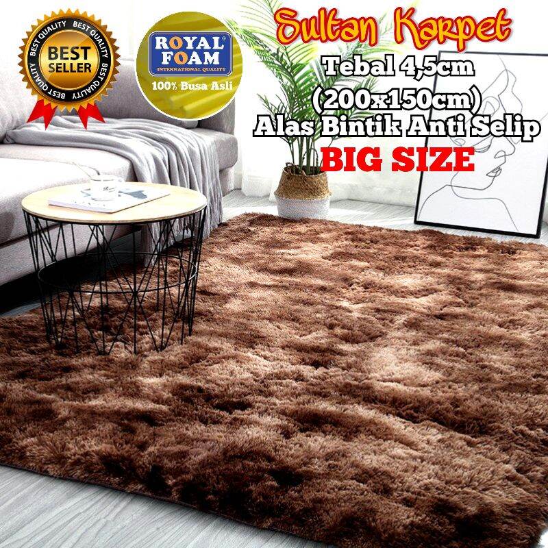 Karpet Bulu Empuk Tebal 4,5cm BIG SIZE (200x150cm) Anti Slip Premium ...