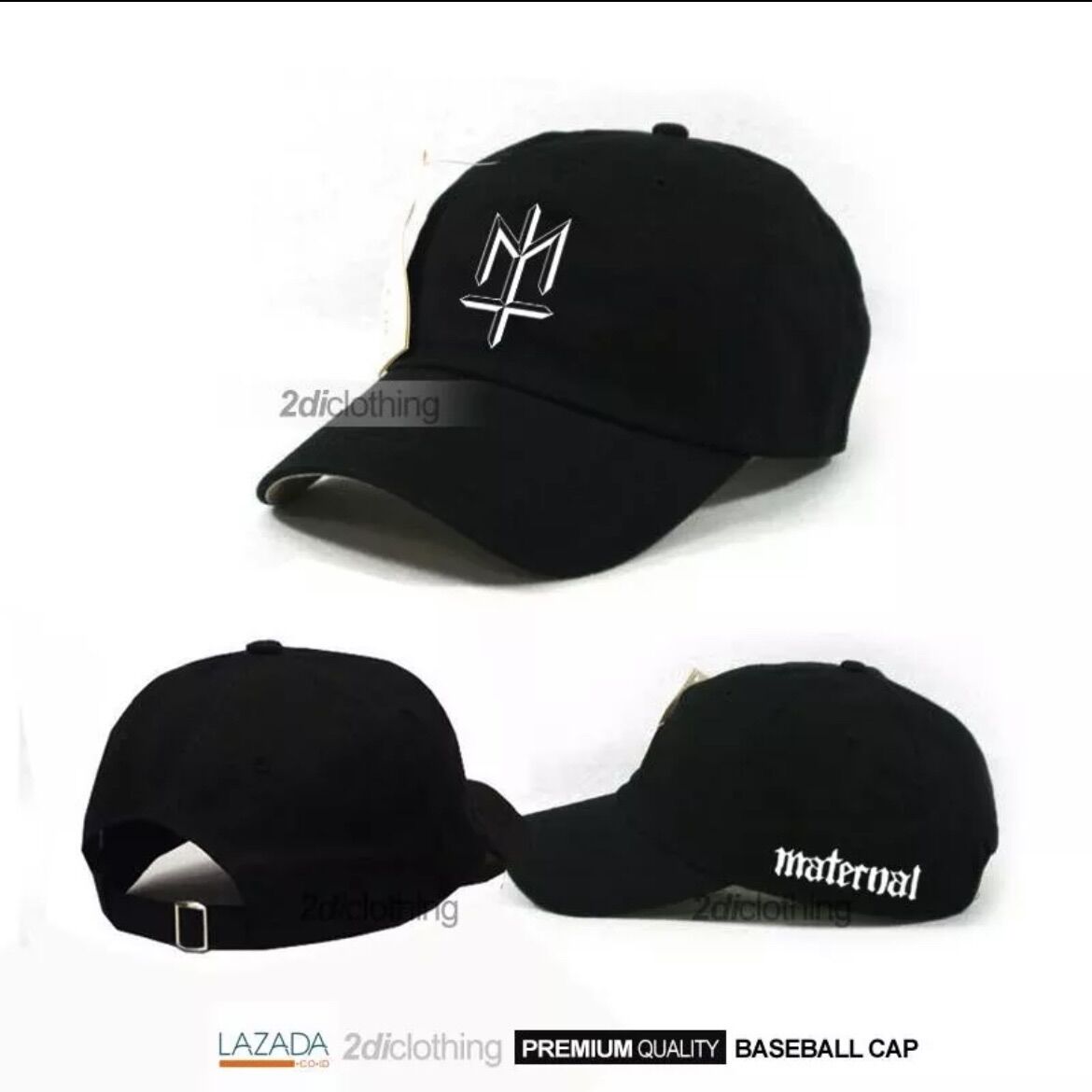 Topi Baseball Maternal White Print 
