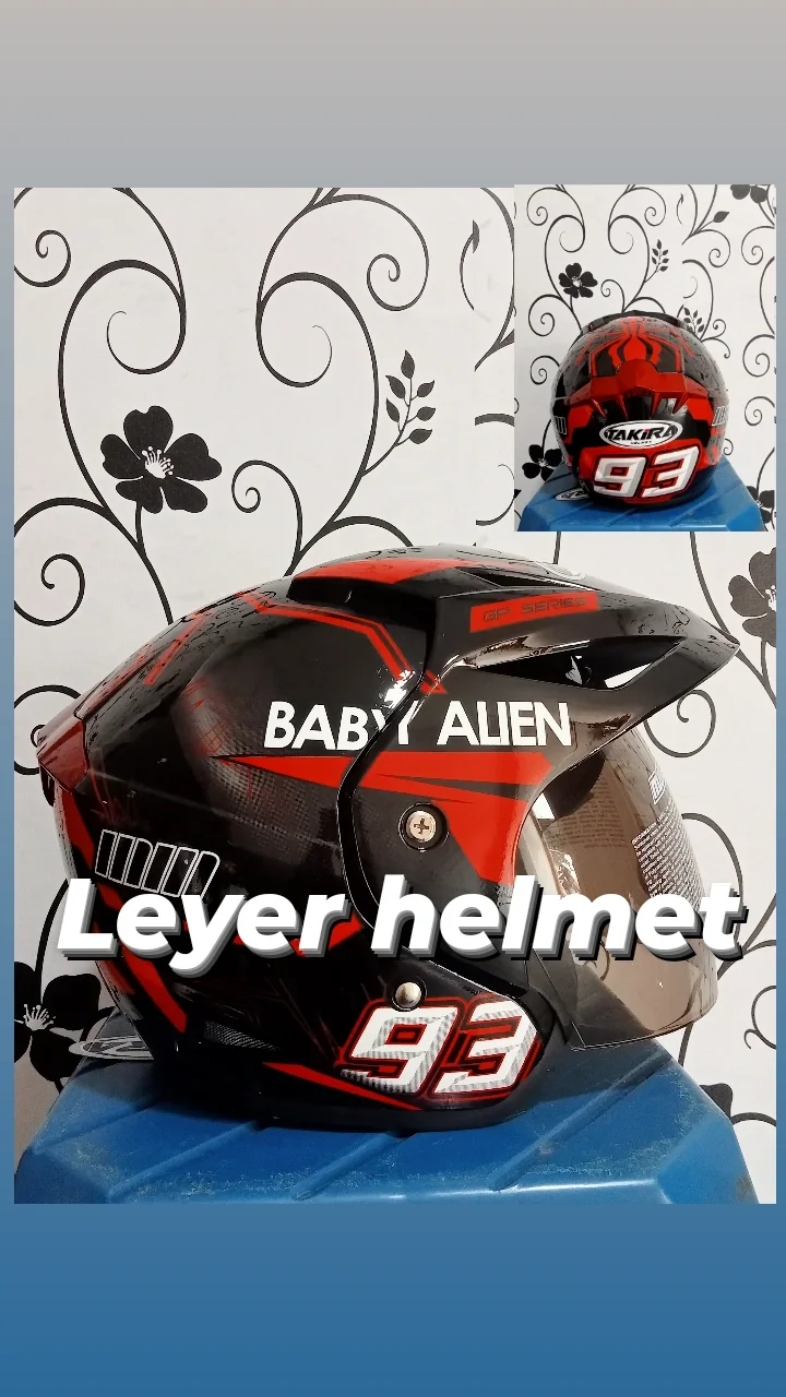 HELM BABY ALIEN 93/HELM MONTER WHITE STABILO/MONSTER RED/BLACK GREEN/BLACK  STABILO + FREE BONUS JAS HUJAN REVIL | Lazada Indonesia