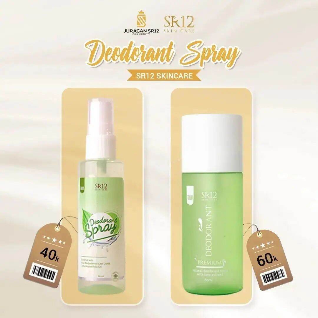 DEO SPRAY SR12 KEMASAN BARU SPRAY PENCEGAH DAN PENGHILANG BAU BADAN