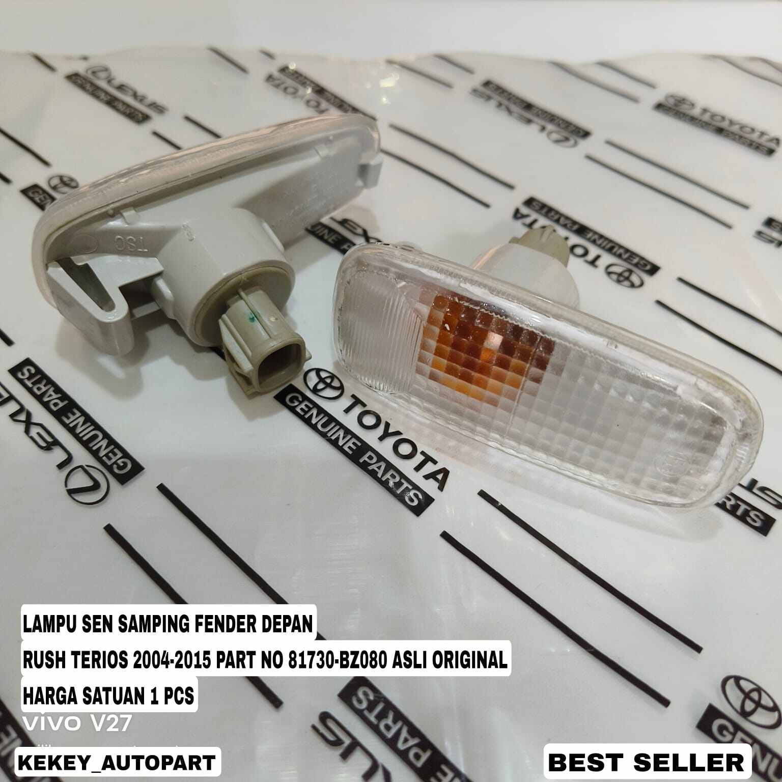 Lampu sen sein samping fender depan RUSH TERIOS 2004-2015 original part 81730-BZ080 Harga 165,000 rupiah*Gratis Ongkir