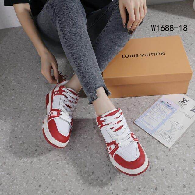 Sepatu Lv Louis Vuitton Trainer Sneakersfullset W1688-18 Semi Ori