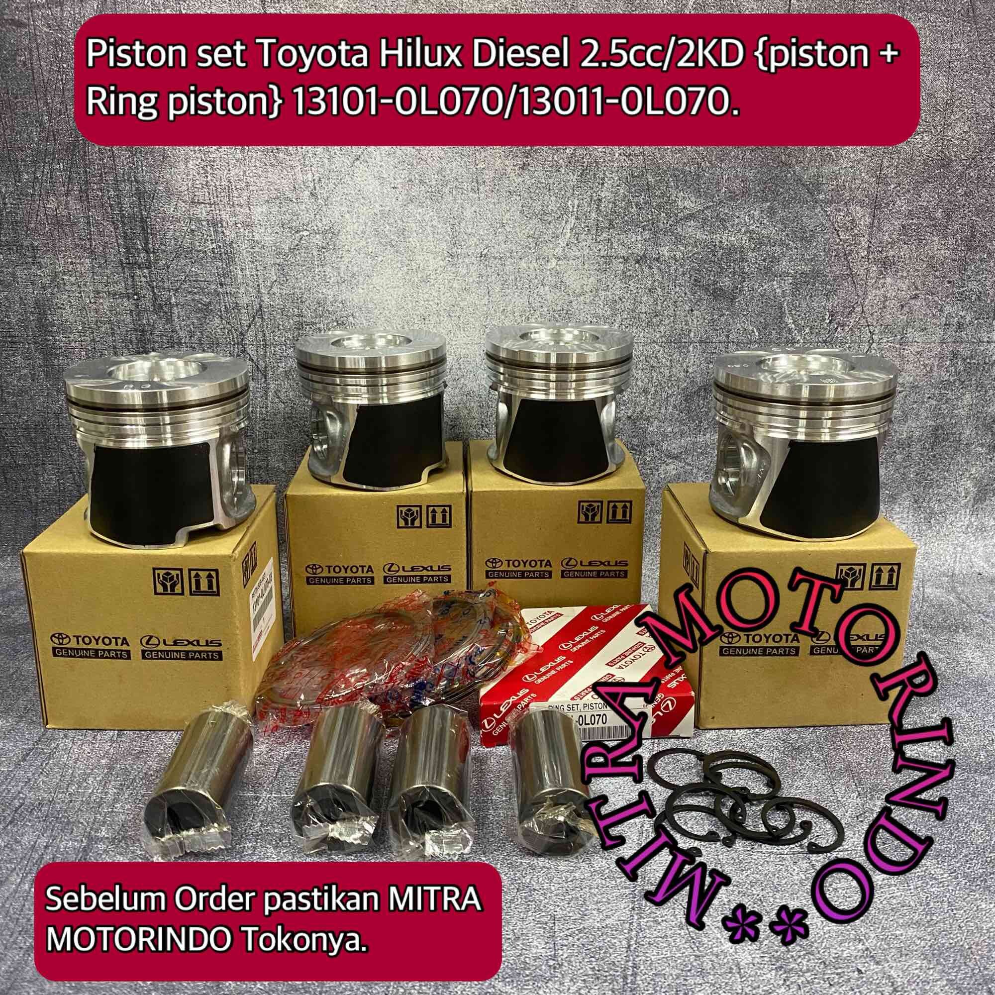 Piston Set Toyota Hilux Diesel 2.5cc/2KD Piston +Ring Piston 13101-0L070/13011-0L070 Harga 2,052,000 rupiah*Gratis Ongkir
