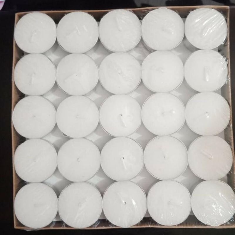 lilin tealight putih 100pc 4jam untuk aroma terapi, cafe, spa atau i