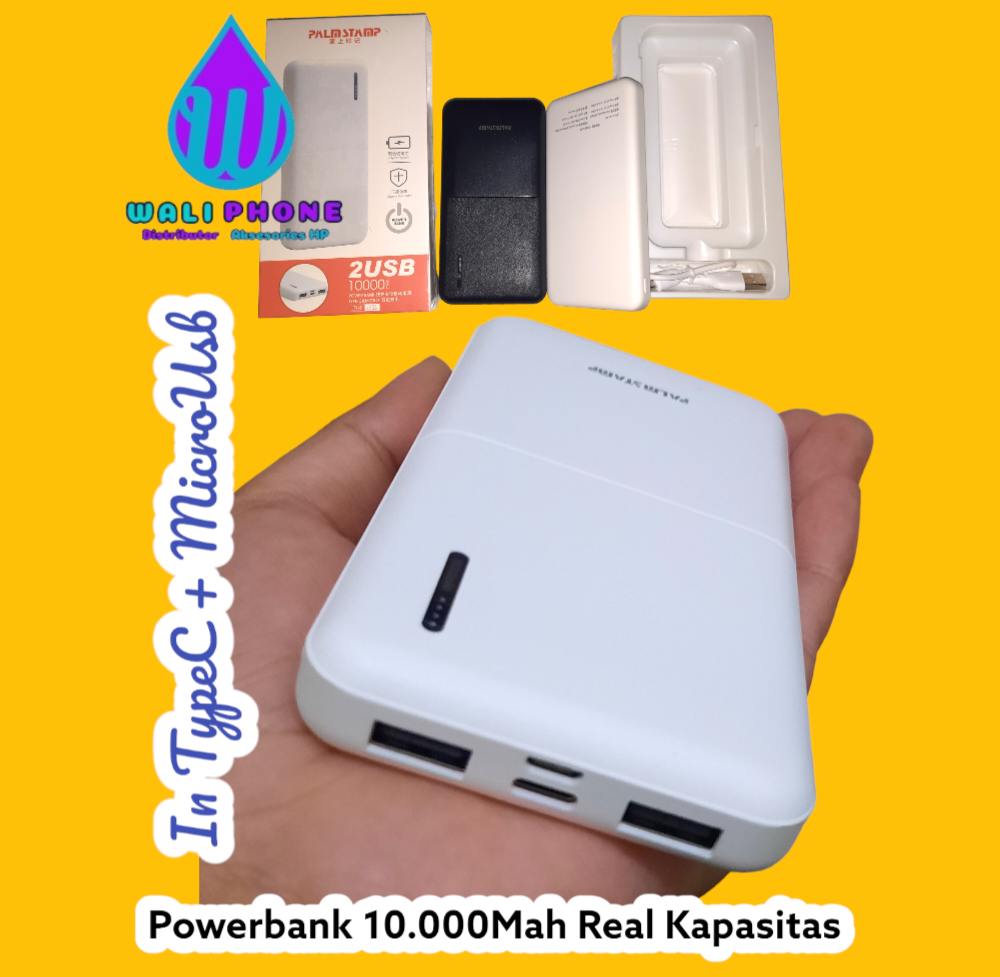 Powerbank slim 2usb real kapasitas 10.000Mah kwalitas bagus tahan lama slim tipis elegan input microus…