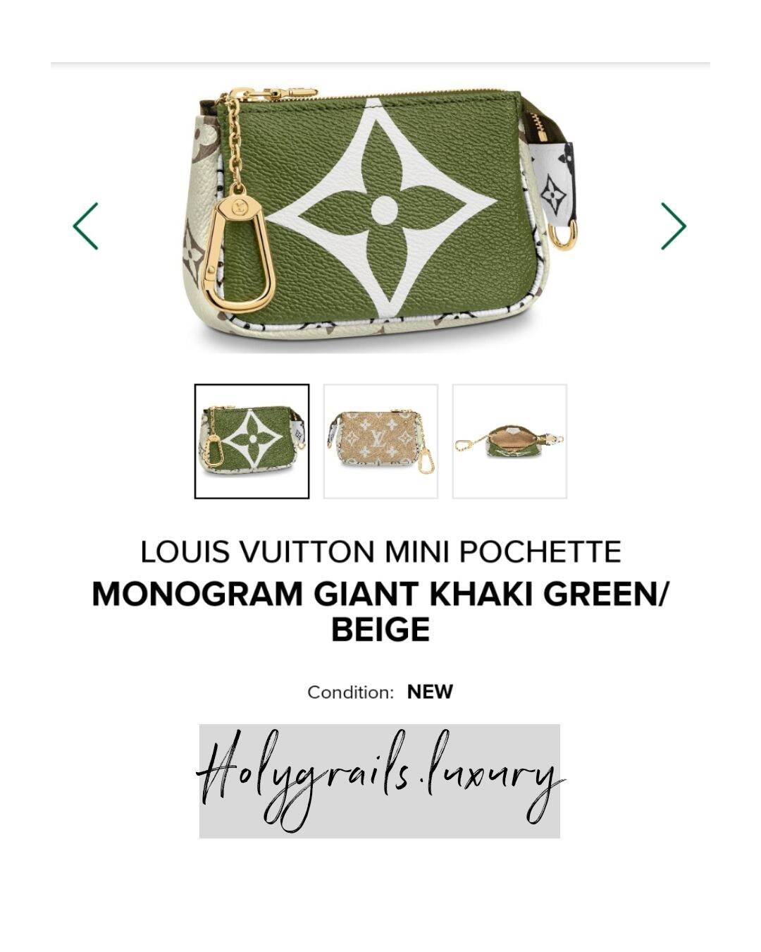 Louis Vuitton Khaki Green x Beige Monogram Giants Micro Pochette