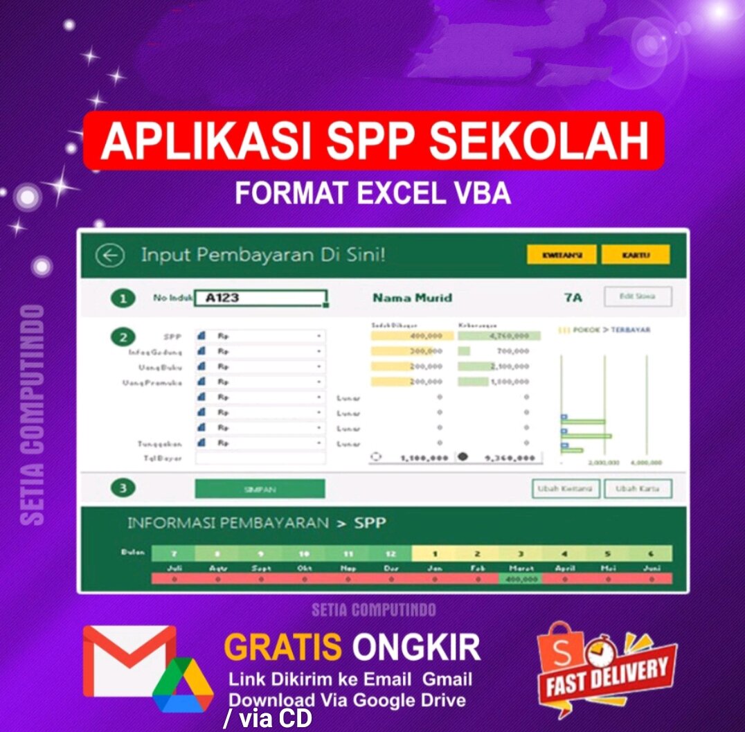 Aplikasi Excel Untuk Pembayaran Spp Sekolah Lazada Indonesia 9207