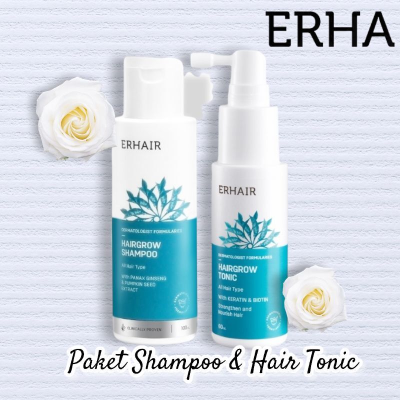️BEAUTY ️ Erha Hair Grow Paket Shampo+Hair Tonic Lazada Indonesia