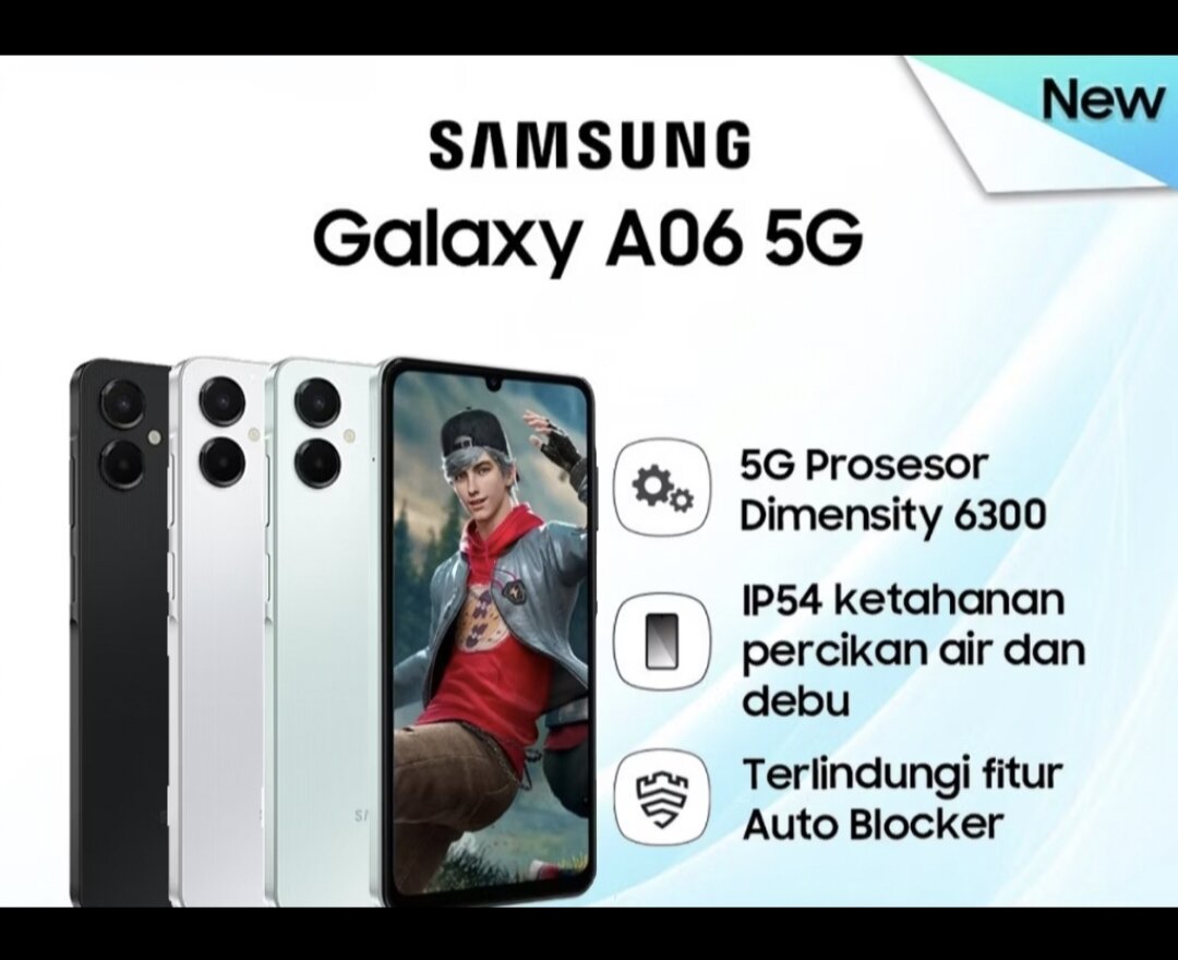SAMSUNG A06 5G RAM 6/128 GB GARANSI RESMI ORIGINAL 1 TAHUN Harga 2,199,000 rupiah*Gratis Ongkir