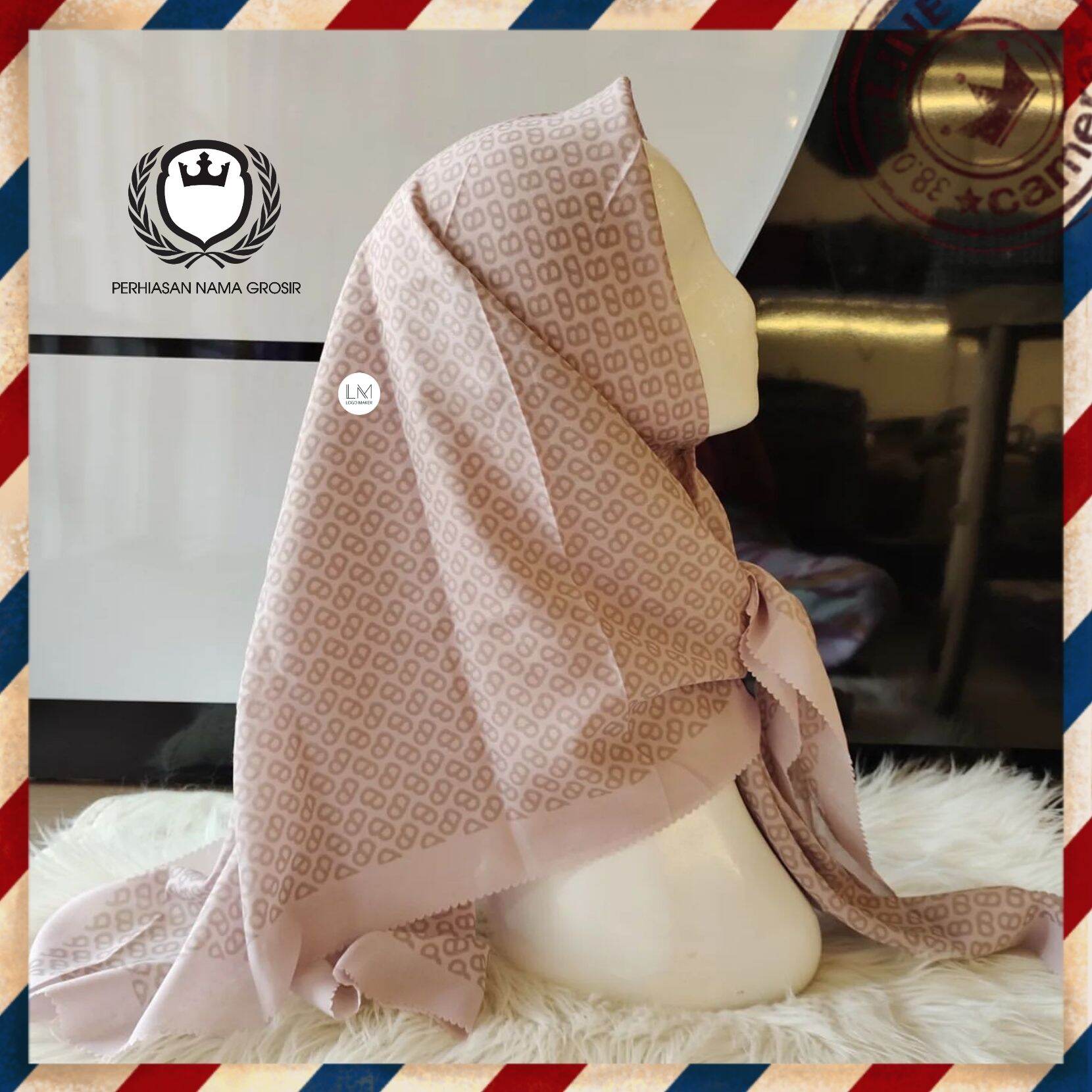 Logo Button Scarves HIJAB BUTTONSCARVES KW ADA MONOGRAM LOGO B 100