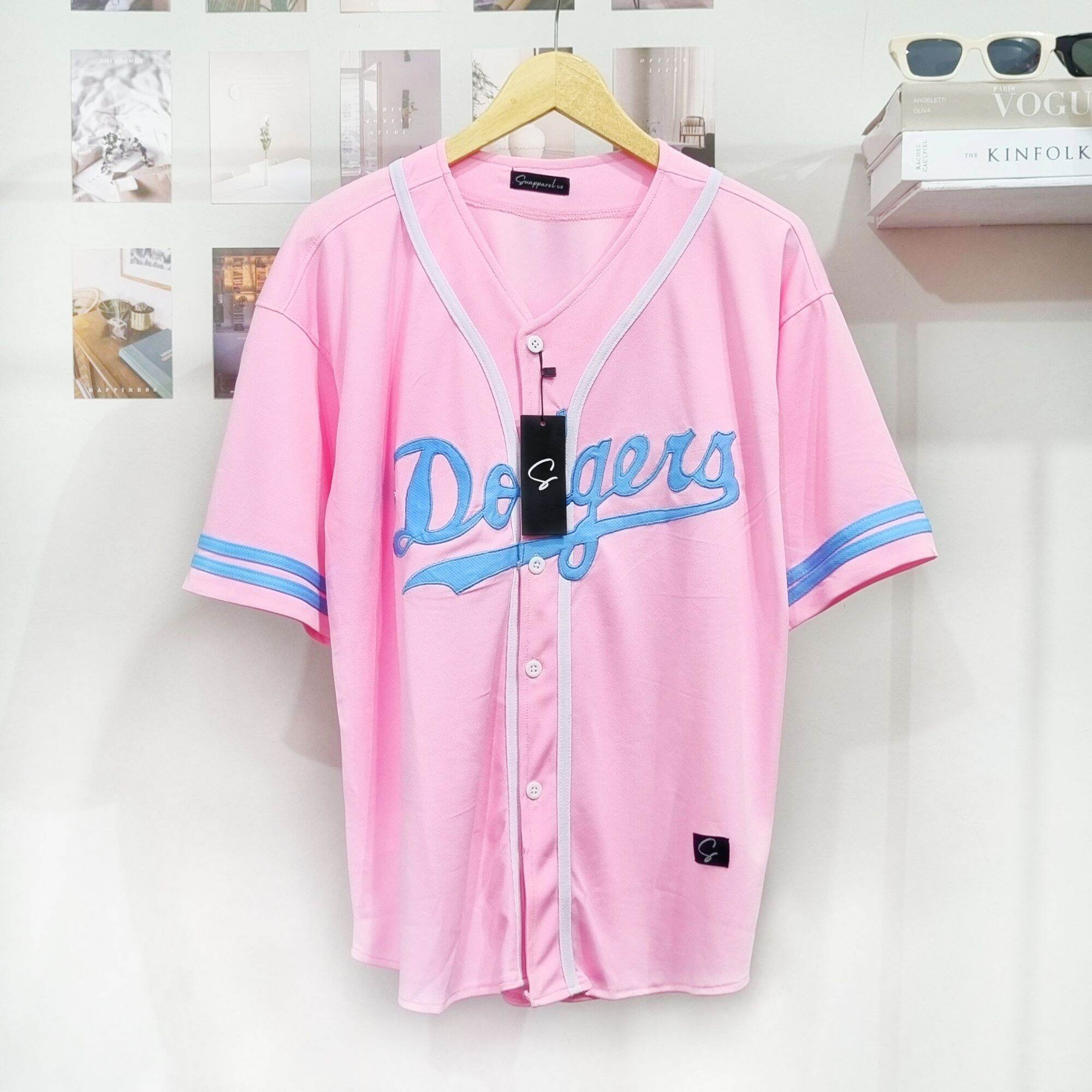 Baju Sport Jersey Baseball dodgers hijau Pria Wanita