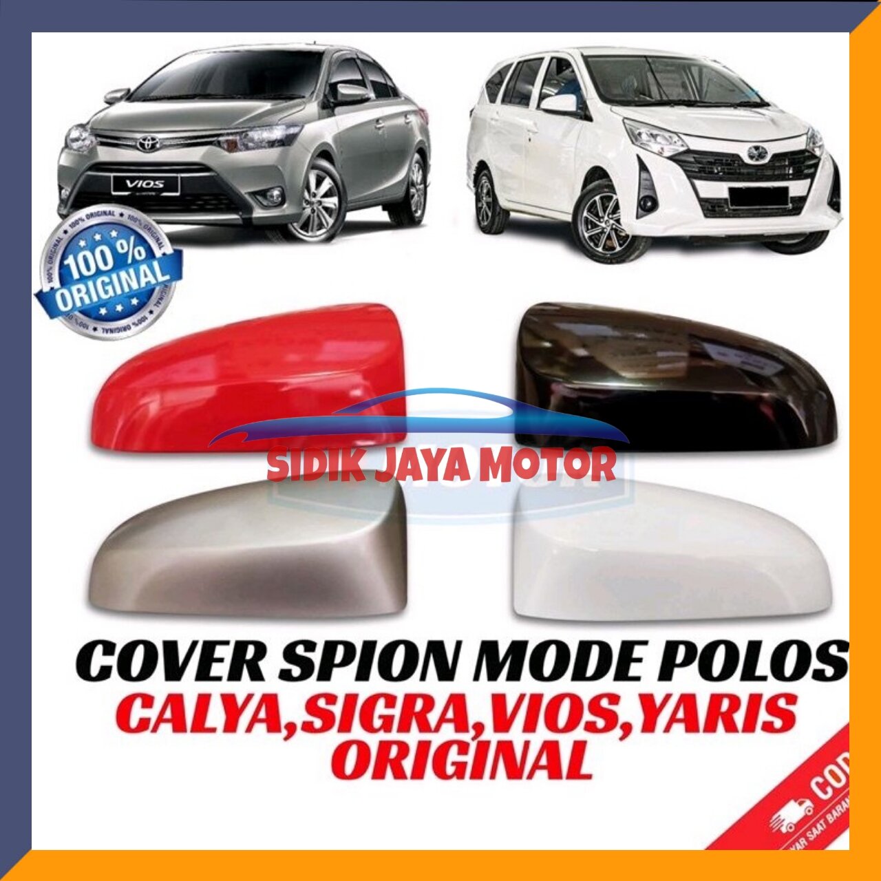 Cover tutup batok spion calya Tipe E sigra vios gen 3 yaris camry altis etios valco POLOS original kanan atau kiri Harga 87,500 rupiah*Gratis Ongkir