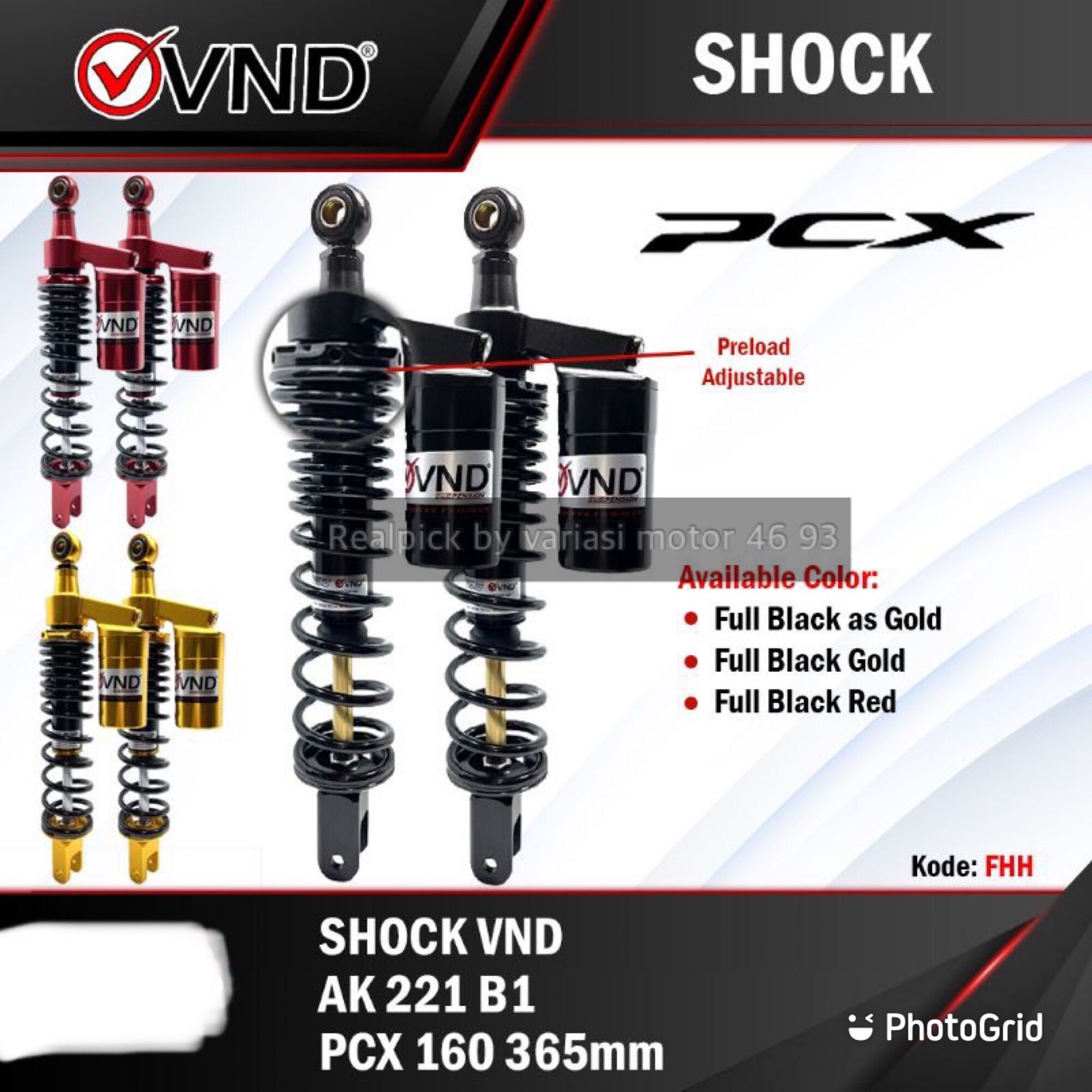 vnd-shockbreaker-tabung-atas-ak-221-b1-365mm-pcx-160-shock-pcx-160-vnd
