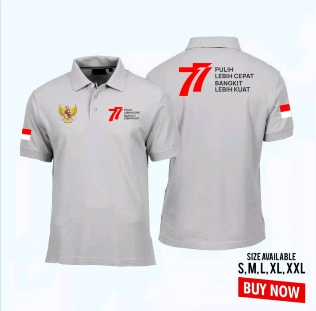 kaos kerah HUT RI ke 77 kemerdekaan Republik Indonesia terbaru | Lazada ...