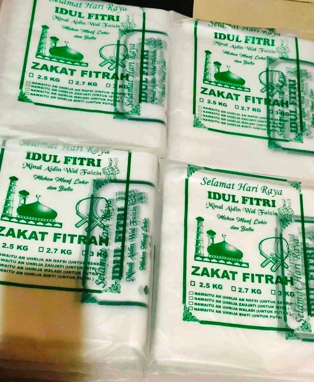 Plastik Beras Zakat Fitrah 1pack Isi 100pcs Ukuran 2 5kg 2 7kg 3kg