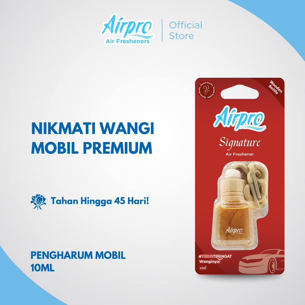Airpro Wooden Bottle Signature Parfum Mobil Gantung Harga 32,190 rupiah*Gratis Ongkir