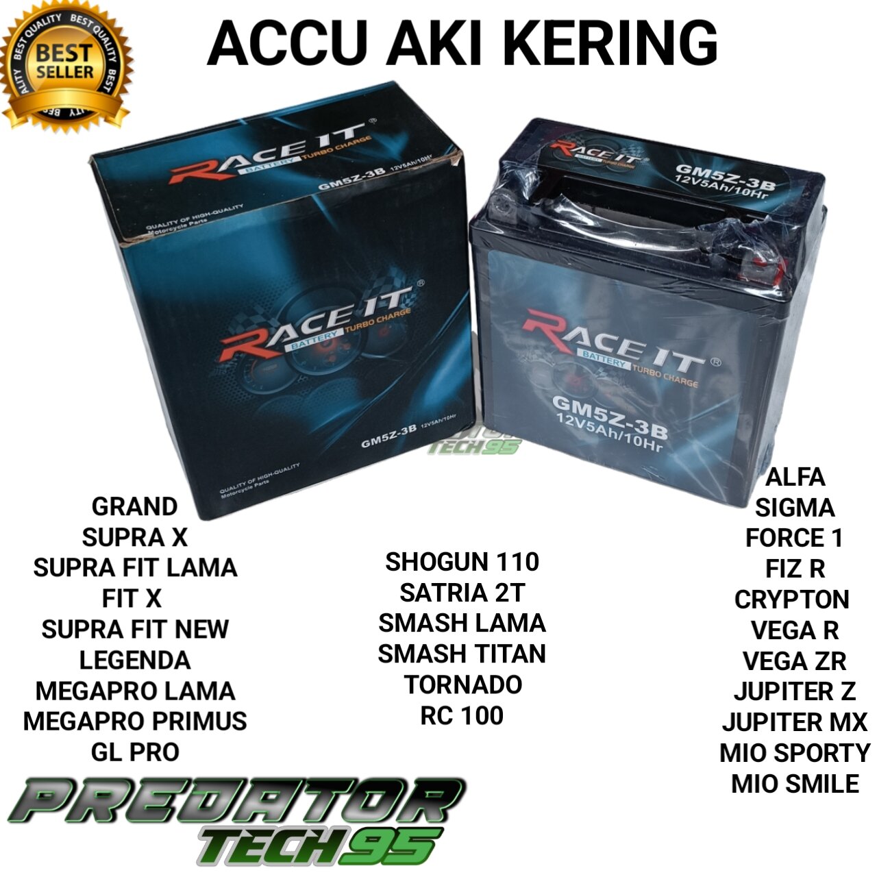 AKI ACCU MOTOR ORIGINAL RACE IT FIZ R ALFA CRYPTON VEGA R RR ZR JUPITER