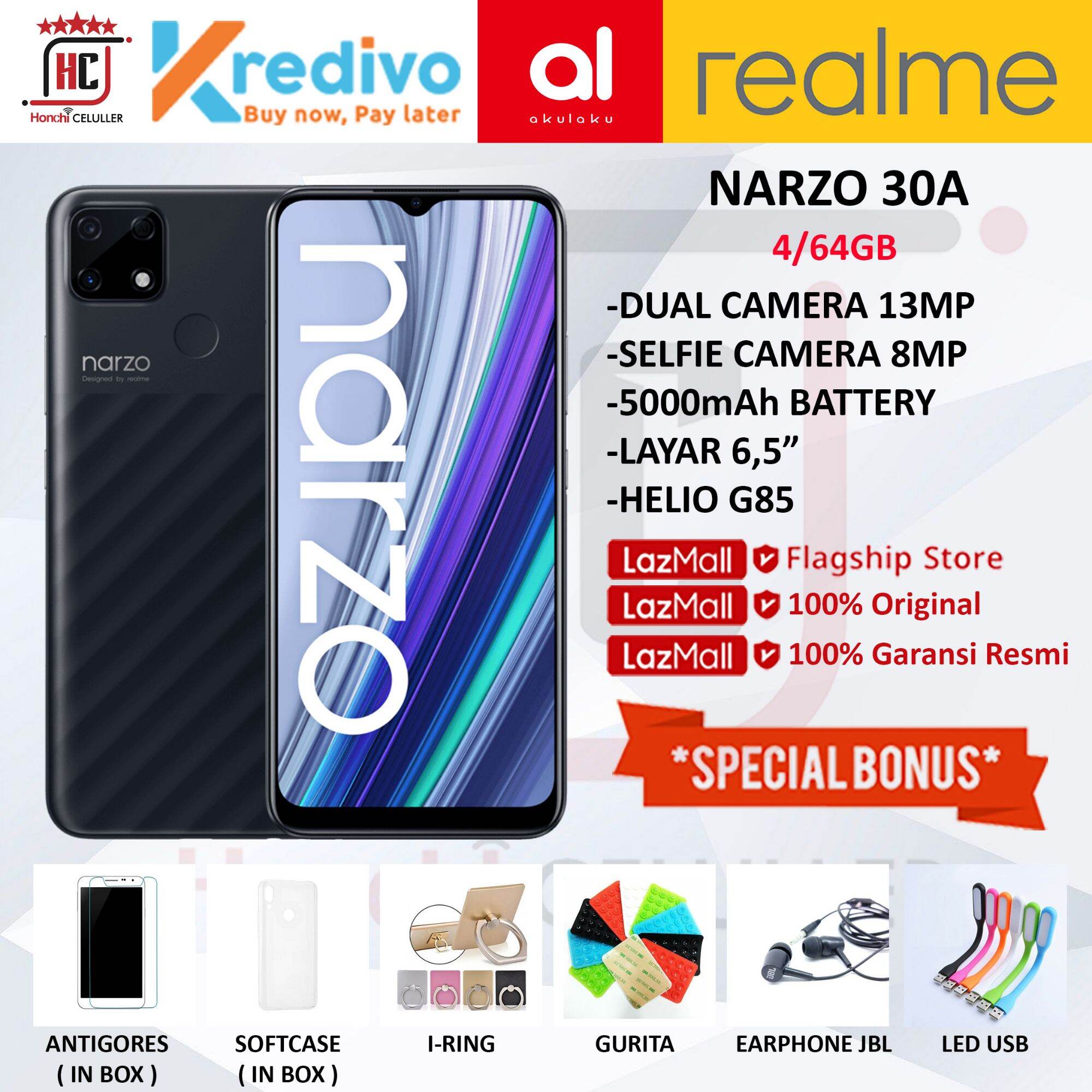 NARZO 30A RAM 4GB ROM 64GB 4/64GB GARANSI RESMI REALME INDONESIA Harga  2,499,000 Ringgit*Penghantaran Percuma