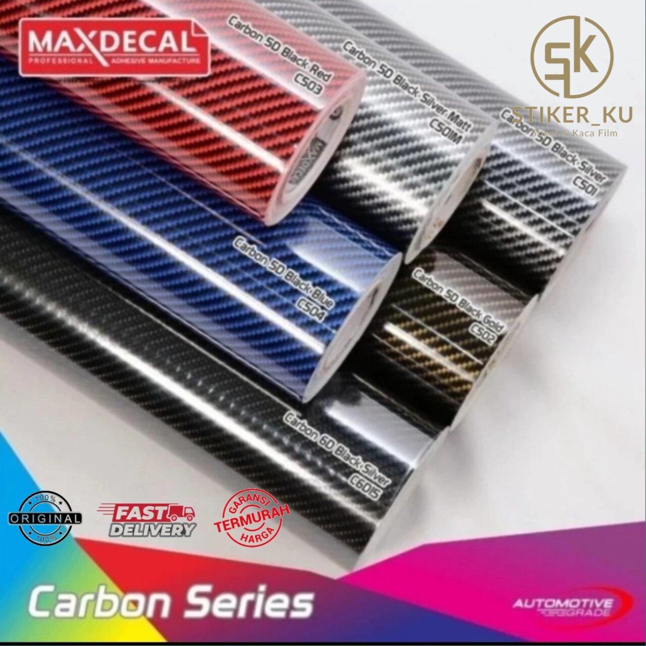 Sticker Carbon Maxdecal 5D / Scotlite Carbon Maxdecal Lebar 50cm Giá 23,500 Đồng*Miễn phí vận chuyển