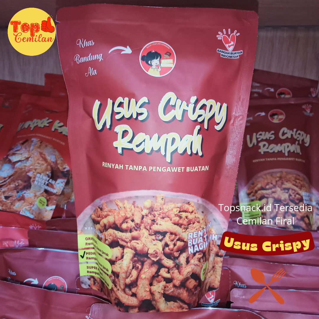 Topsnack Usus Crispy Pedas 180gr Kemasan Premium Usus Ayam Crispy