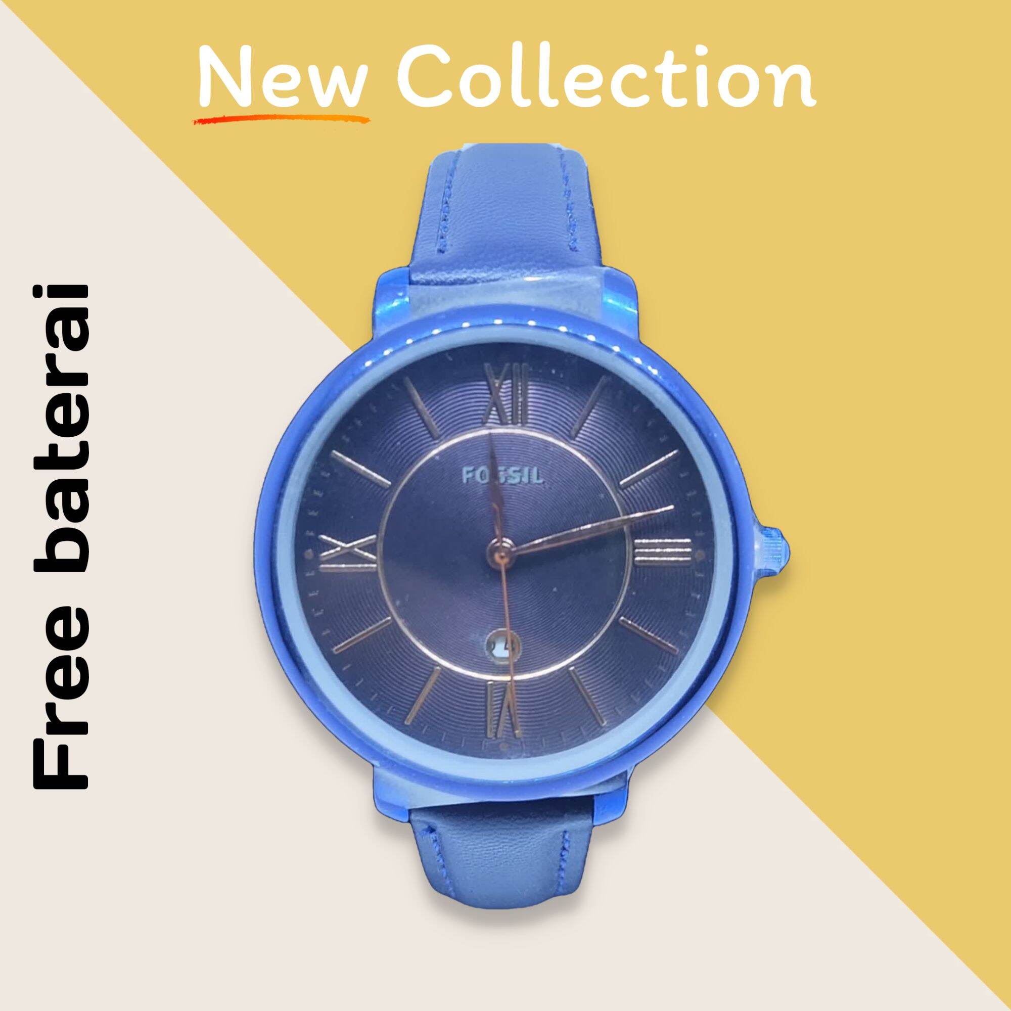 jam tangan wanita - F0$lL terbaru model kulit analog water resist