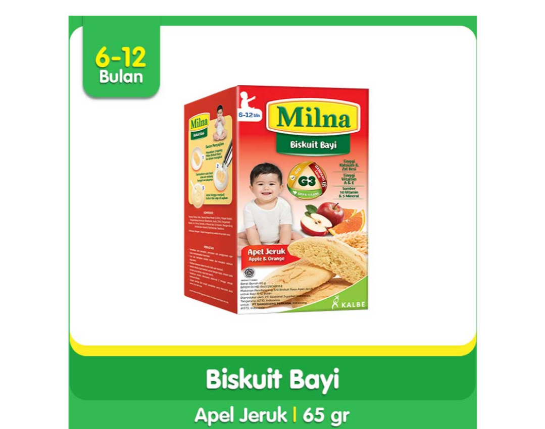 Milna Biskuit Bayi Apel & Jeruk 65g