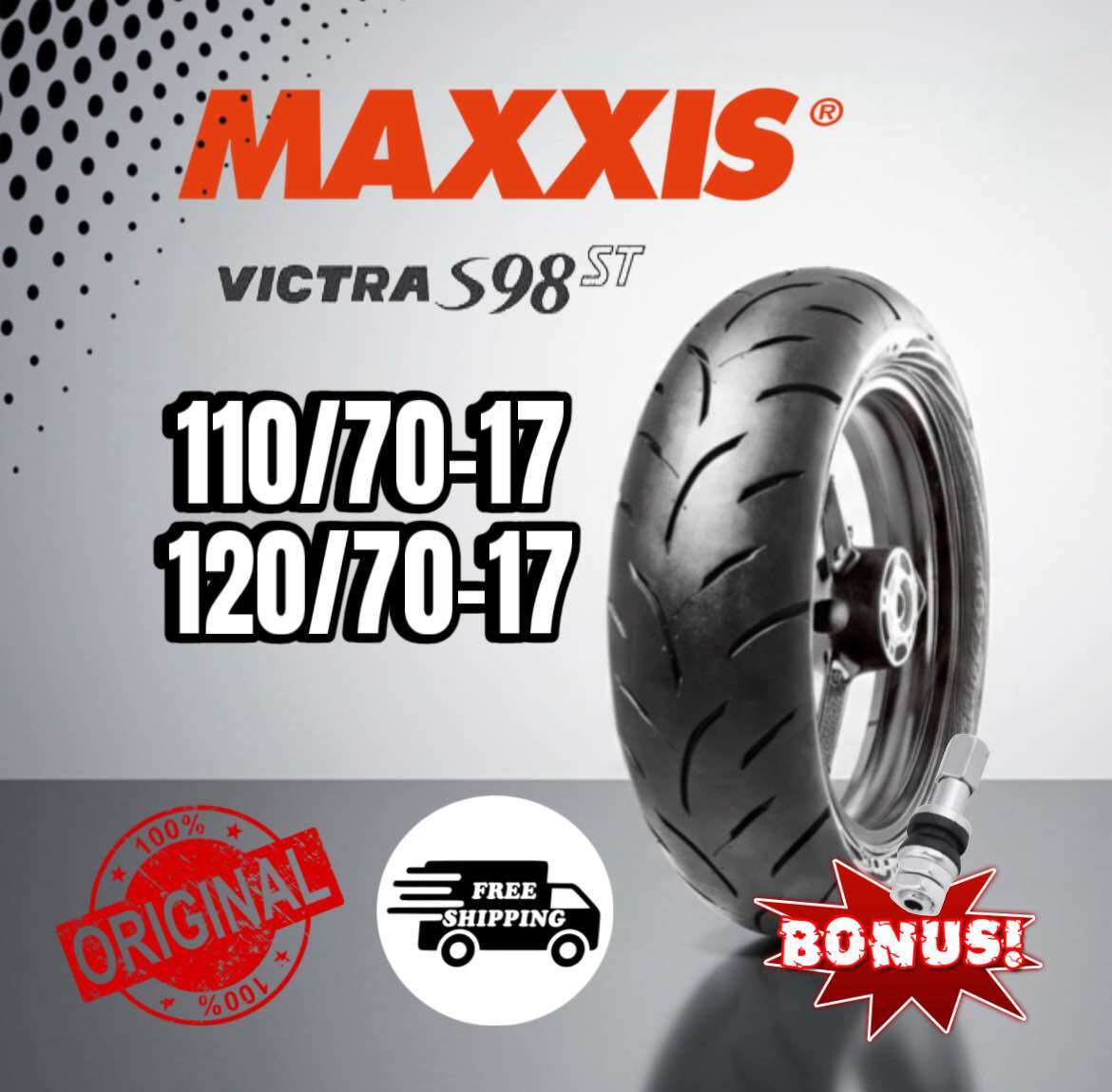 BAN LUAR RING 17 110/70-17 120/70-17 MAXXIS VICTRA TUBELESS Harga 538,552 rupiah*Gratis Ongkir