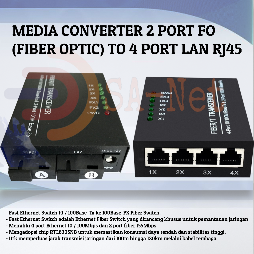 MEDIA CONVERTER (2 SC 4 LAN / 2 FO 4 LAN / 2 SC 4 RJ45 / 2 FO 4 RJ45 ...