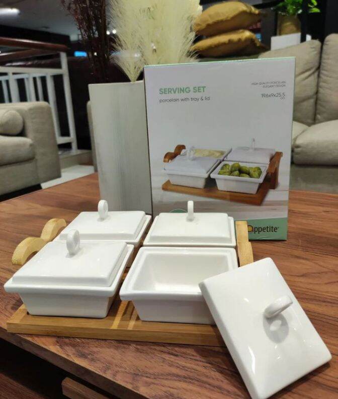 Serving set Informa Putih mix kayu Aesthetic Lazada Indonesia