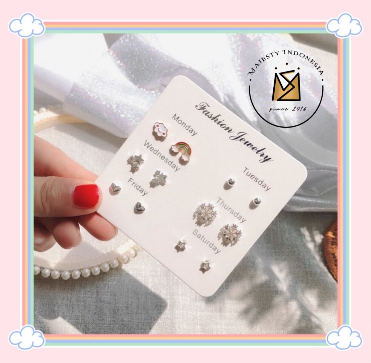 [cod] A05 Anting 1 Set Isi 6 Pasang High Quality Anting Fashion Import