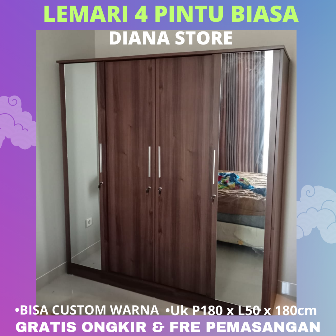 LEMARI 4 PINTU BIASA | Lazada Indonesia