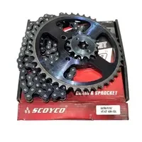 Gear Paket Depan Belakang Set Rantai Satria FU 150 Ukuran Standar 14 / 43 T 428H 120L