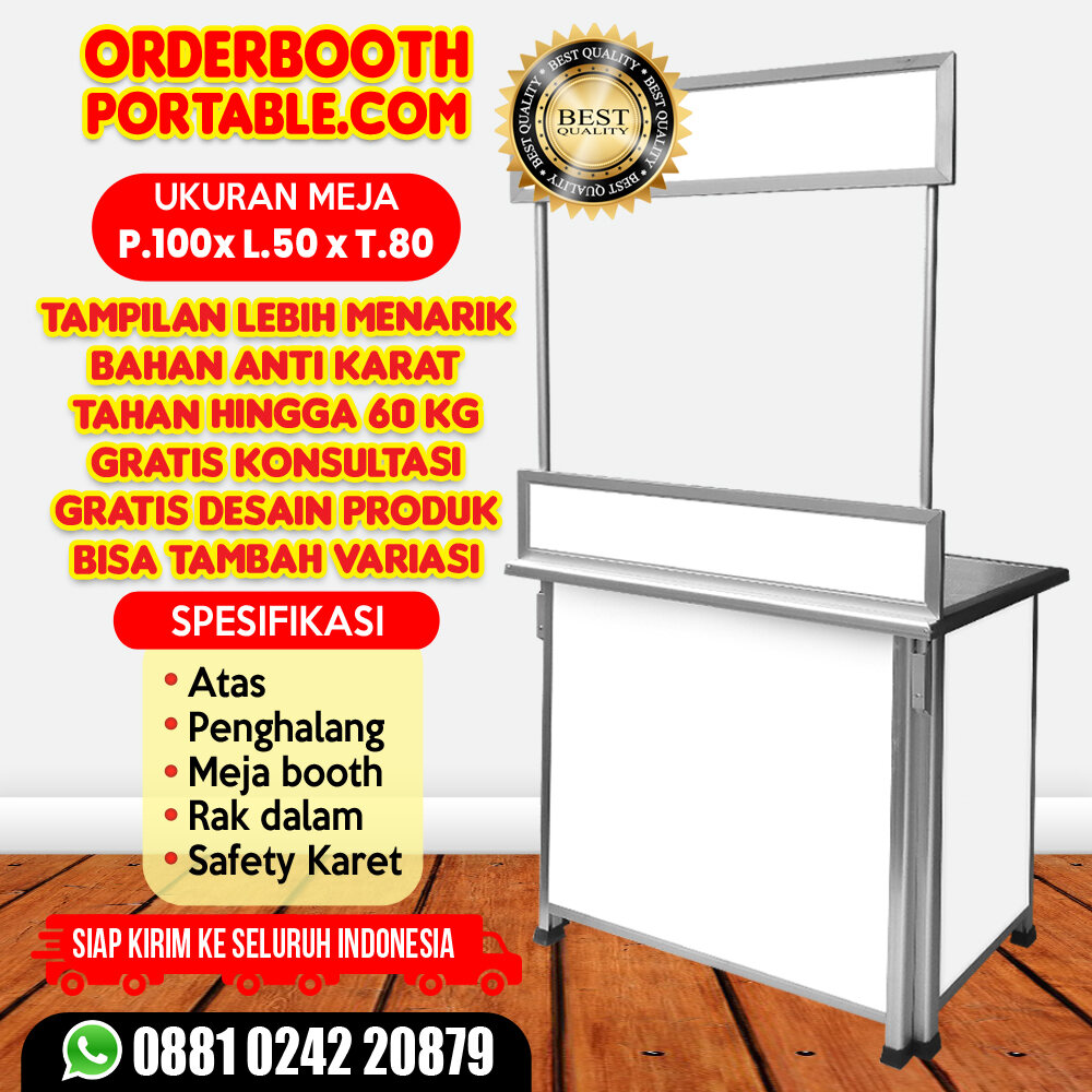 Meja Booth Portabel Polos 