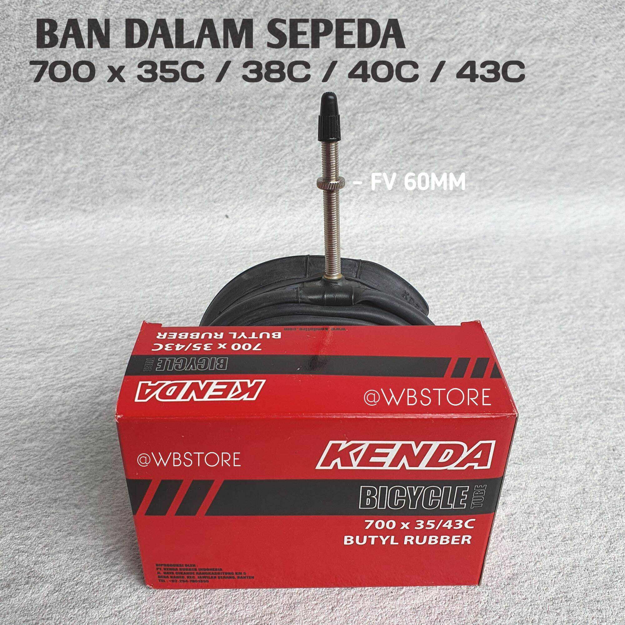 Ban Dalam Kenda 700 x 35/43c Pentil Presta FV 60mm Ban Dalam
