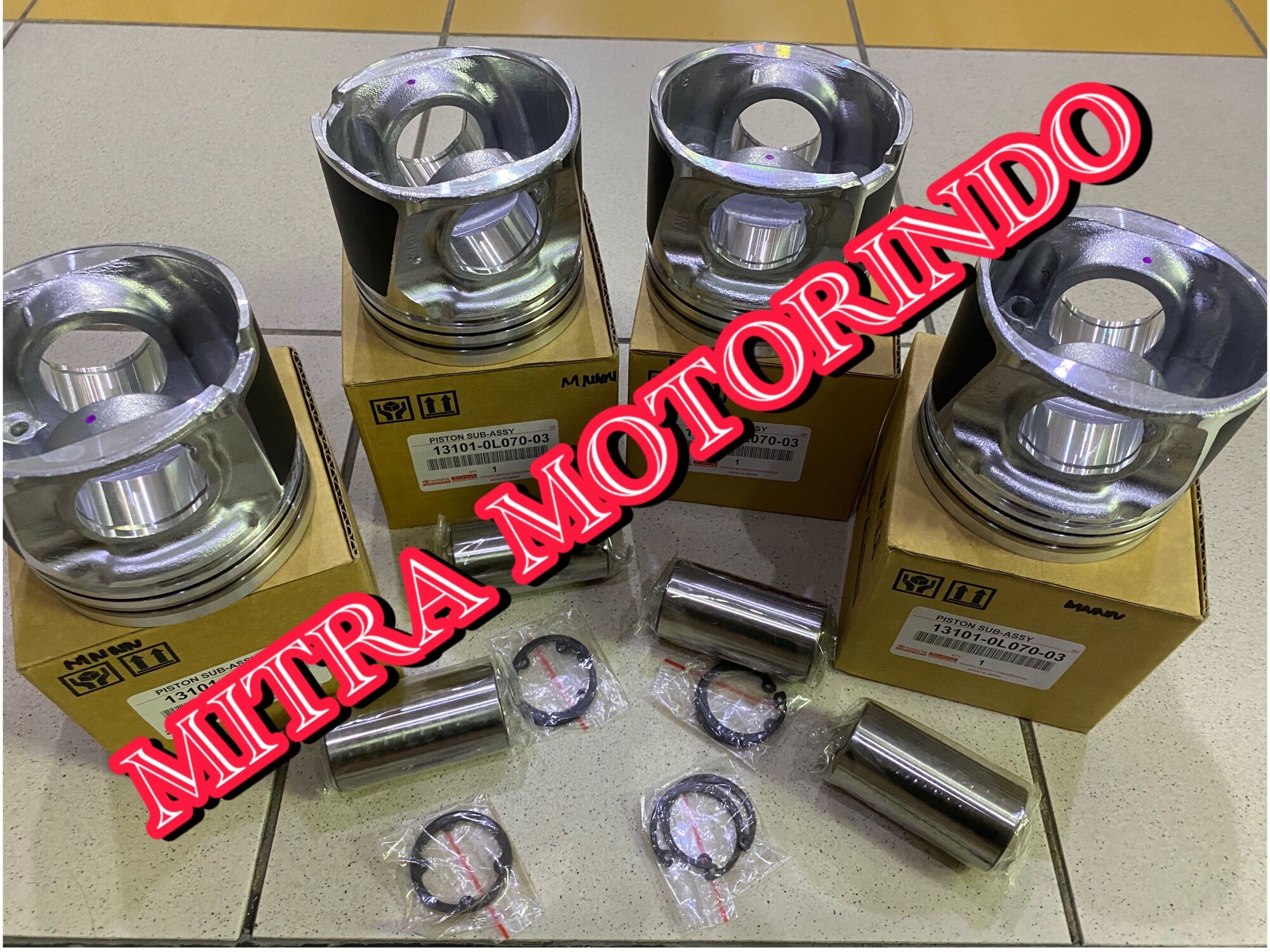 piston assy/seher set toyota hilux 2.5cc 2kd ori 13101-0L070 Harga 1,854,400 rupiah*Gratis Ongkir