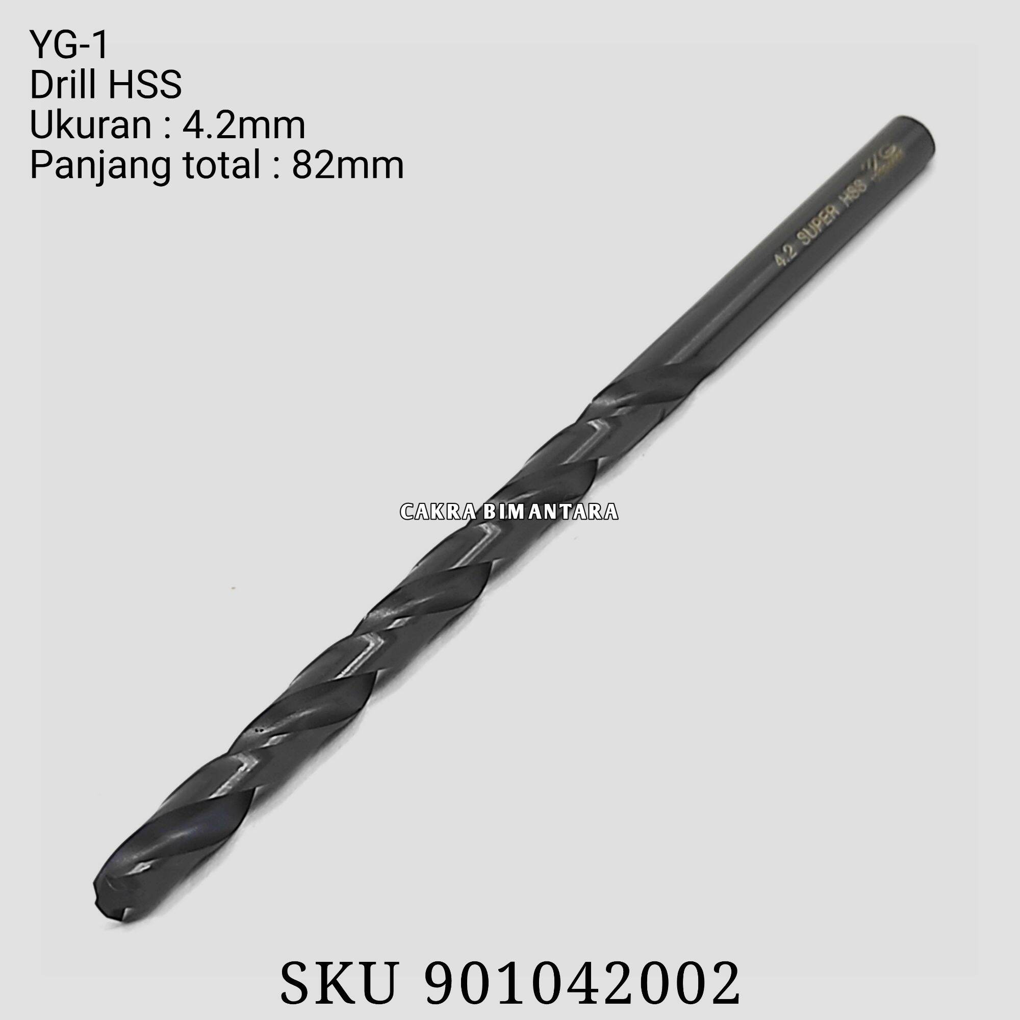 YG1 mata bor 4.2mm WG drill HSS 4.2 mm besi diameter 4 . 2 YG-1 YG 1 ...