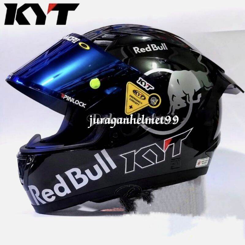 Helm full store face red bull