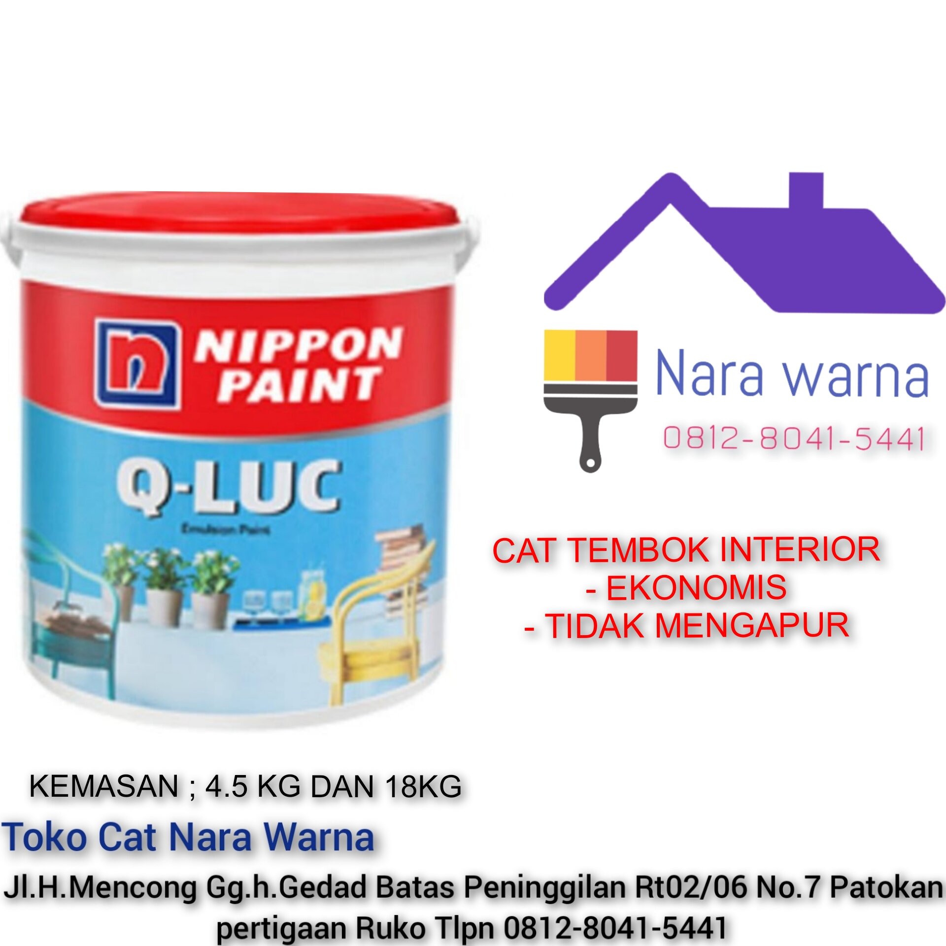 Nippon Paint Qluc Cat Tembok Interior Ekonomis Kg Lazada Indonesia