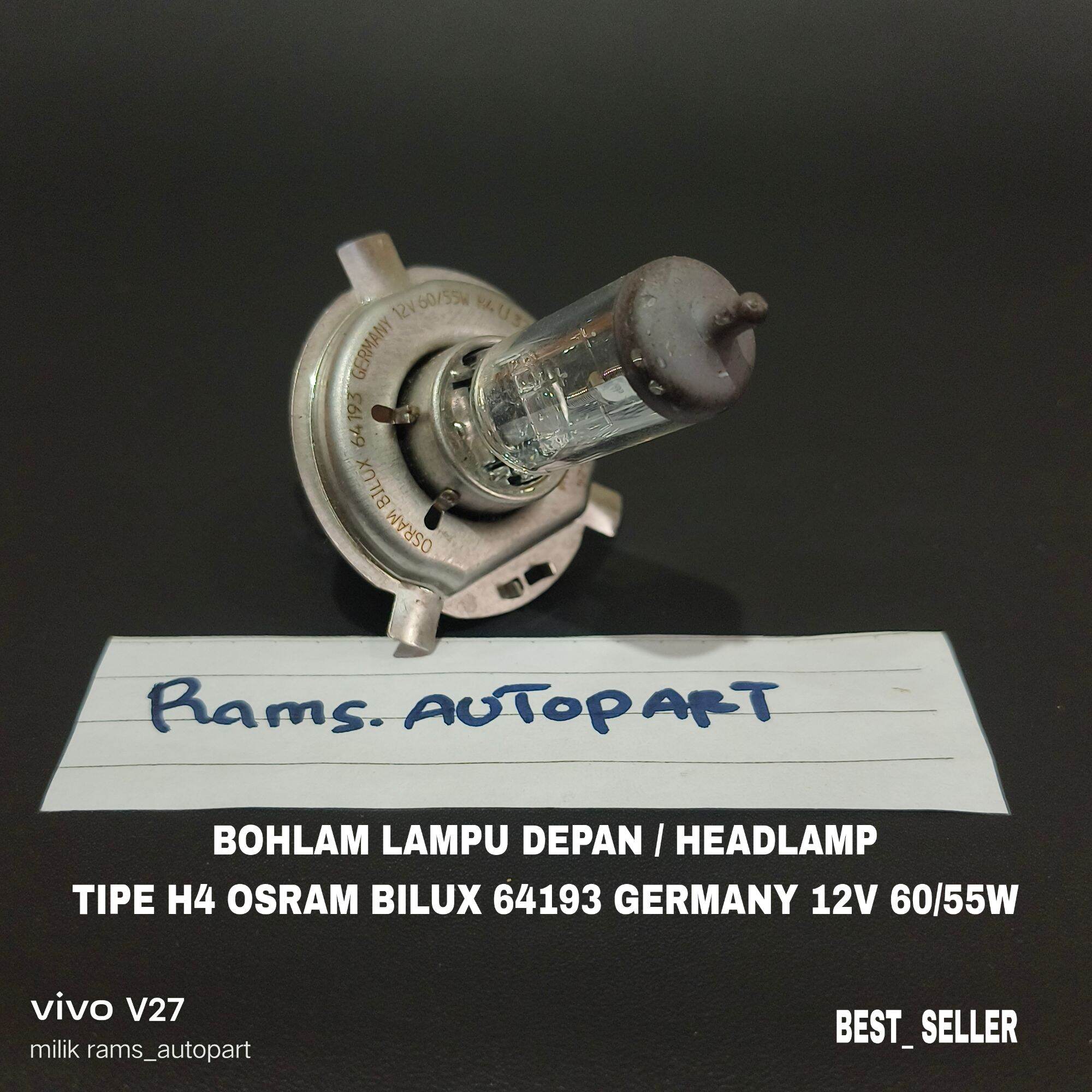 Headlight Bulb / Front / Headlamp / Type H4 Osram Bilux Germany 12V 60/55W Original Harga  45,000 Ringgit*Penghantaran Percuma