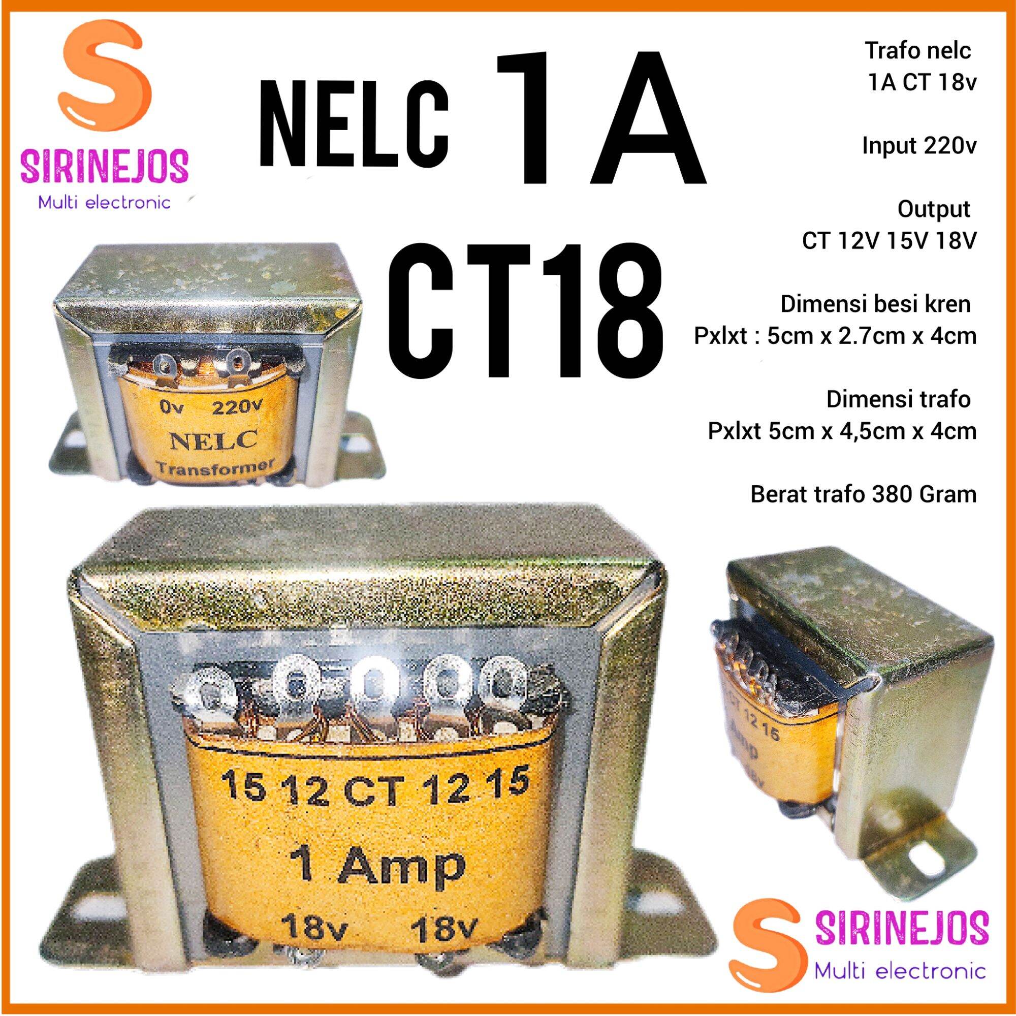 ZP434 TRAFO 1 AMPERE CT 18V CT 15V CT 12V TRAVO CT PARAMETRIX TRAFO