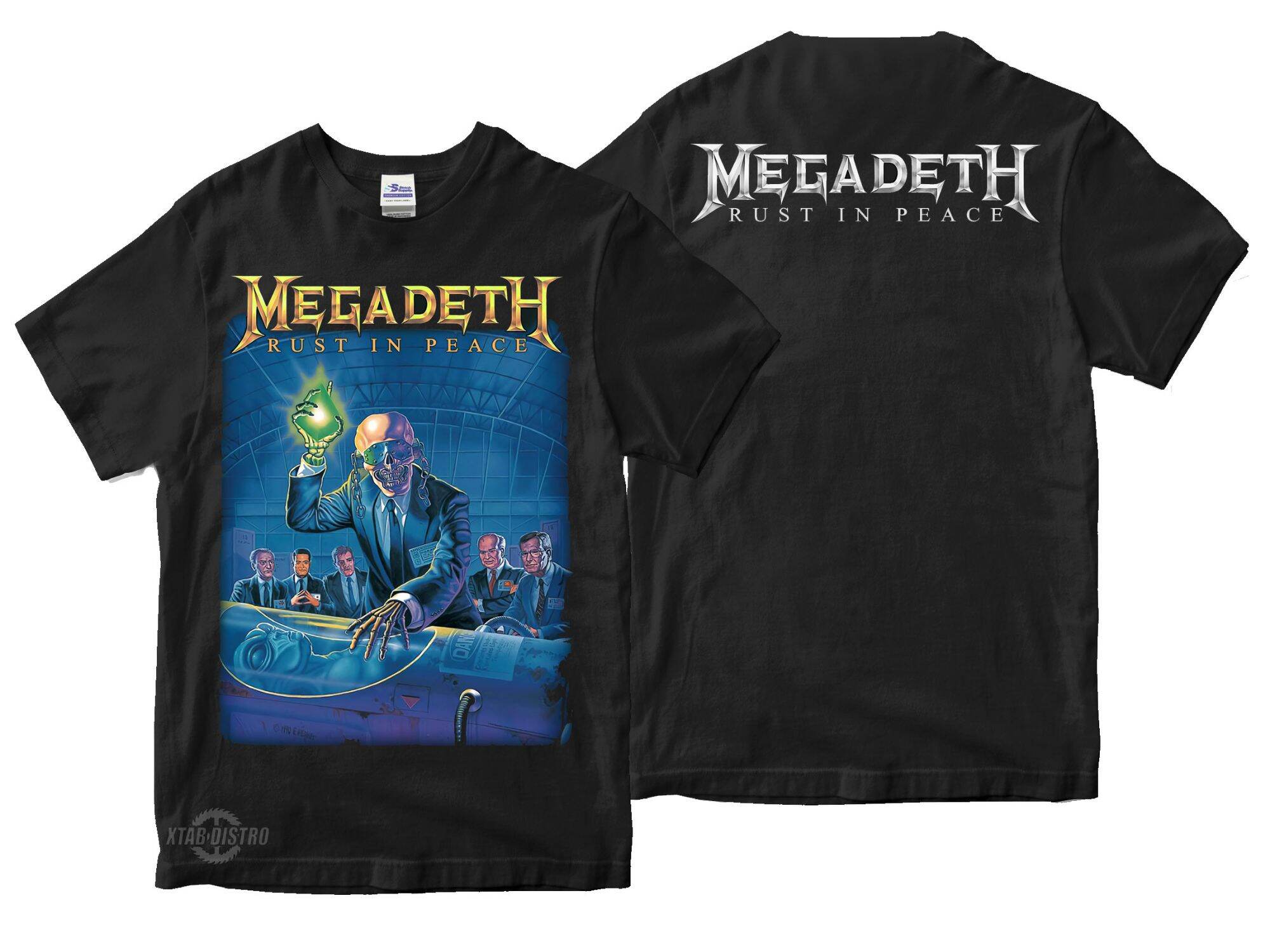 T-shirt con stampa dell'album della band rock Megadeth, manica corta