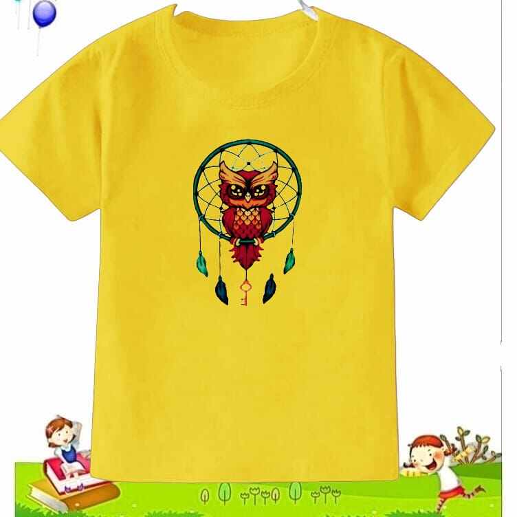 Kaos lengan pendek anak usia 1-12 tahun gambar owl