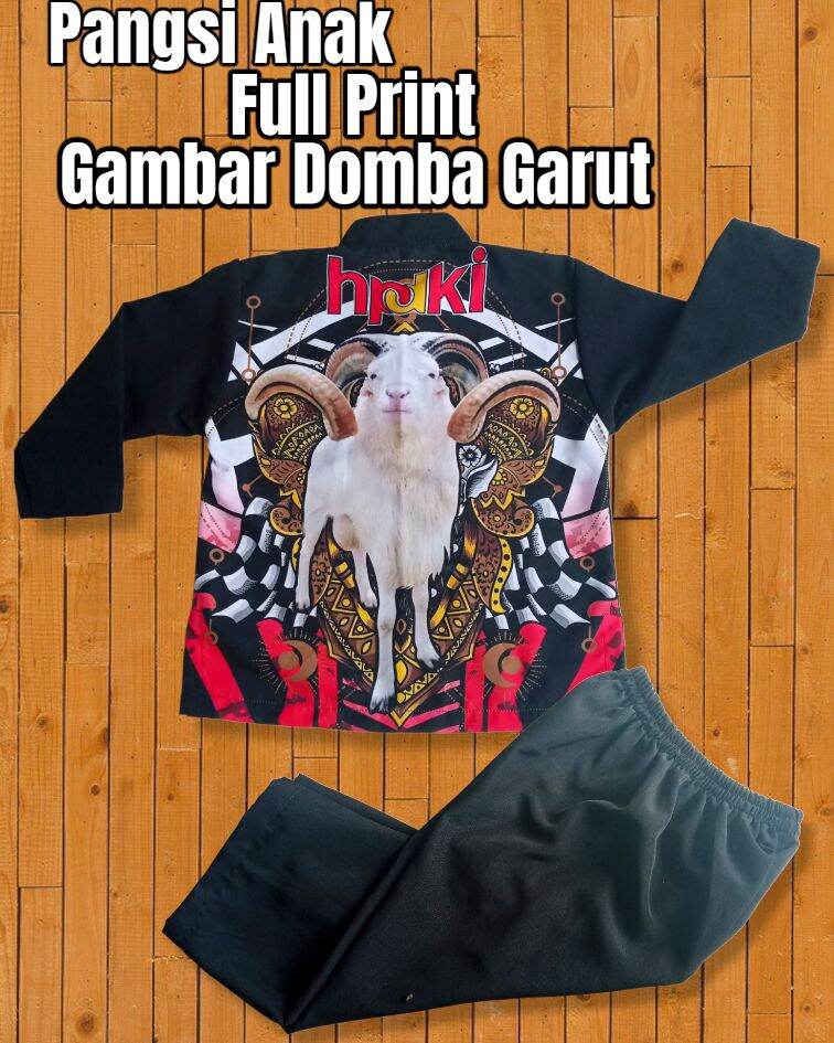 Stelan Pangsi Anak Gambar Domba Garut Full Printing 3D Terbaru 2022