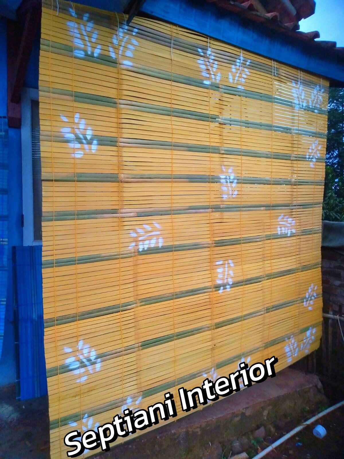 Krey bambu motip bunga/tirai bambu murah/Kere gulung