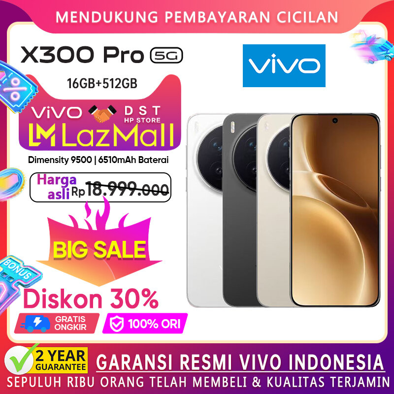 Vivo X300 Pro 5G 16/512GB dimension 9500 6510mAh IP68 & IP69 Vivo battery newest 2025 official warranty Harga 18,999,000 rupiah*Gratis Ongkir