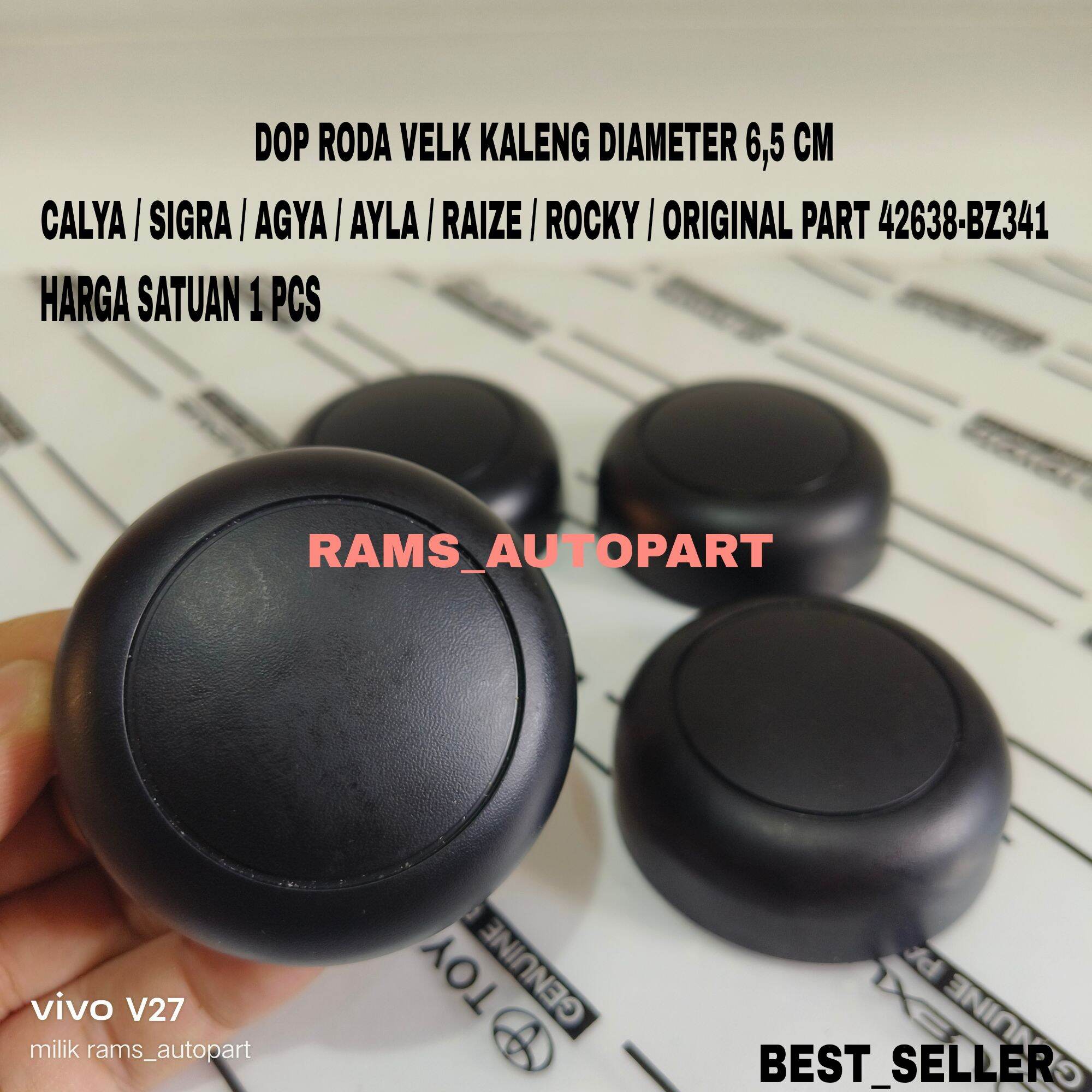 Dop Roda Tutup Velg Kaleng Calya Sigra Ayla Agya Rocky Raize Diiameter 6,5 Cm Original BZ341 Harga 15,000 rupiah*Gratis Ongkir