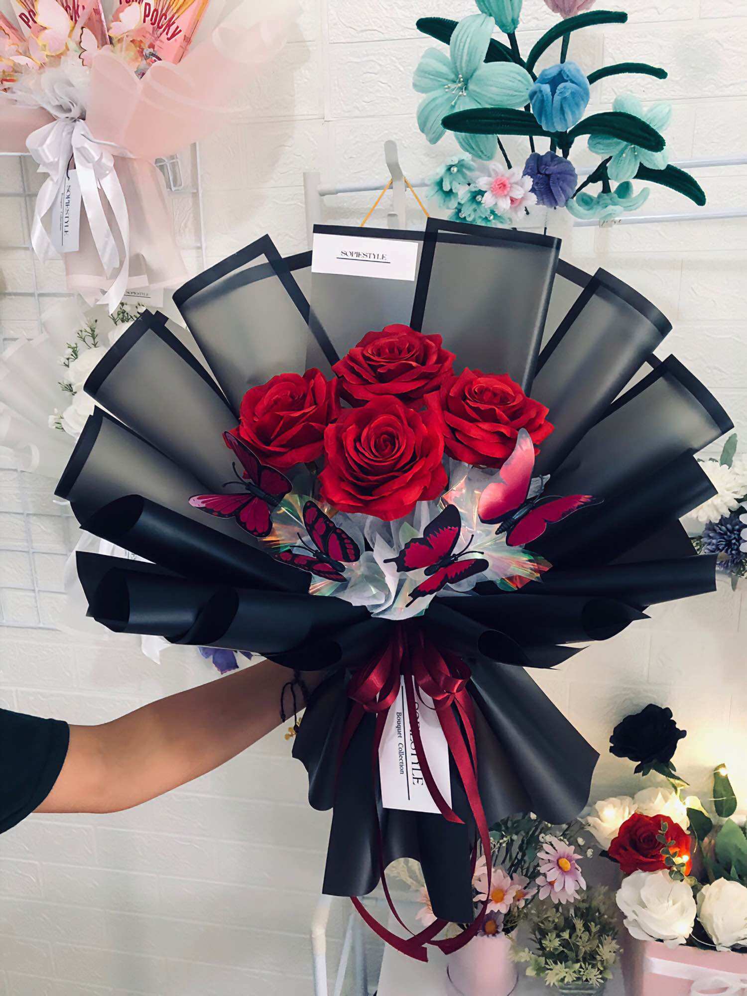 Buket bunga artifisial | Buket bunga mix butterfly | Buket bunga murah | sopiestyle